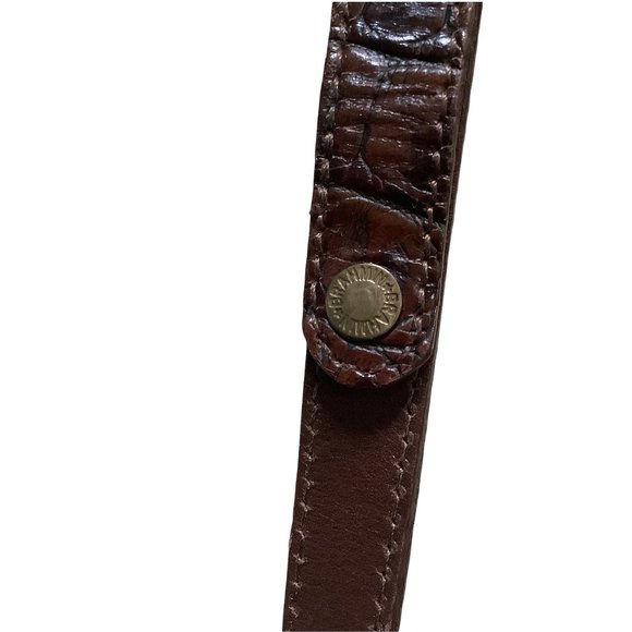 Brahmin Tuscan Brown and Black Croco Leather Shoulder Bag - Picture 6 of 7